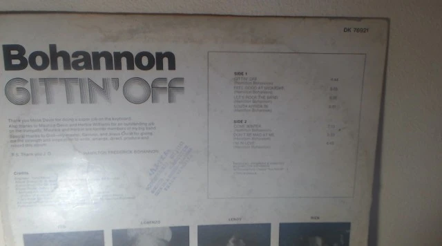 LP BOHANNON GITTIN'OFF Funk / Disco / Soul