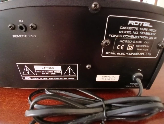 Rotel Cassette Tape Deck RD 960BX