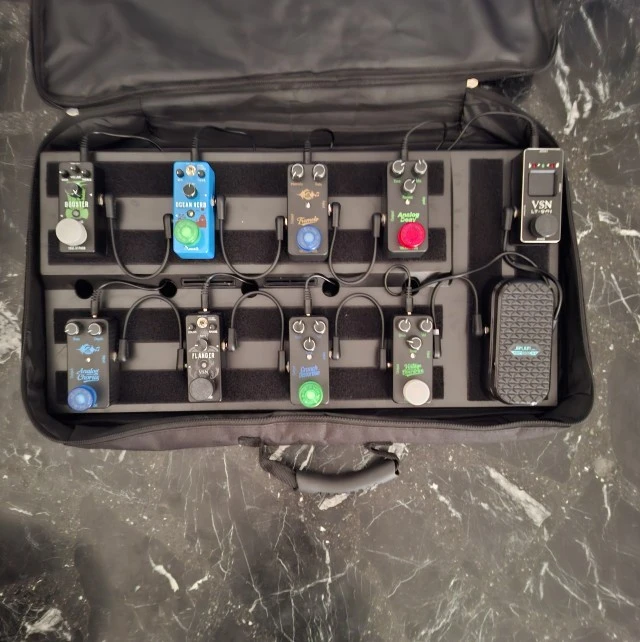 Pedalboard with pedals
