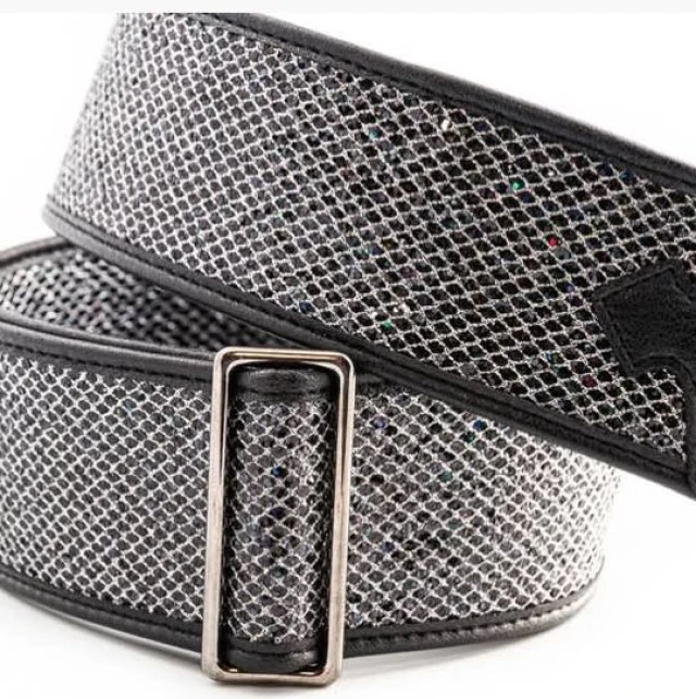 Guitar Strap - Ζώνη κιθάρας Silver Sparkle