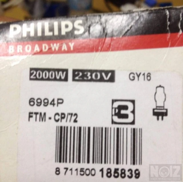 PHILIPS Bulb GY 16 240V/2000W CP72