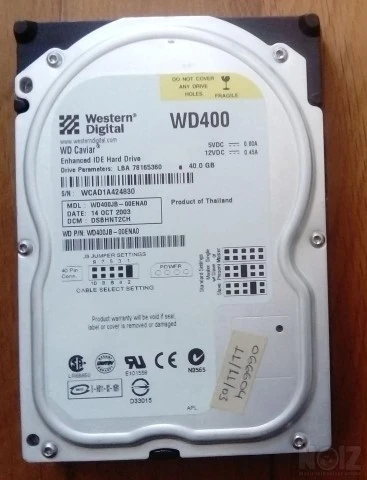 ΣΚΛΗΡΟΣ ΔΙΣΚΟΣ WD CAVIAR IDE - 40Gb
