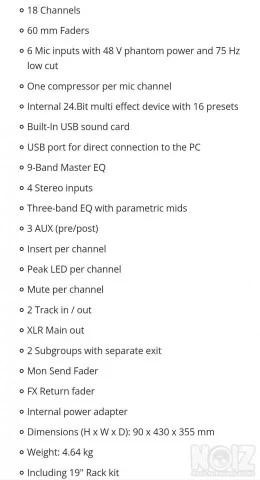 Κονσόλα Behringer Xenyx X1832 USB