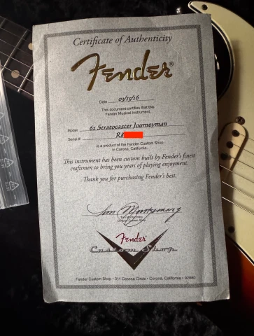 Fender Custom Shop Stratocaster - Willcutt True '62 Journeyman Relic 2016