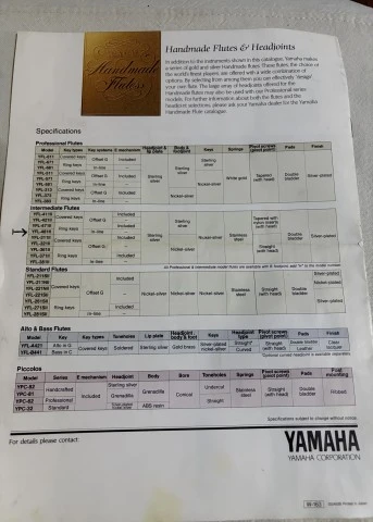 Φλάουτο Yamaha YFL481 II Silver
