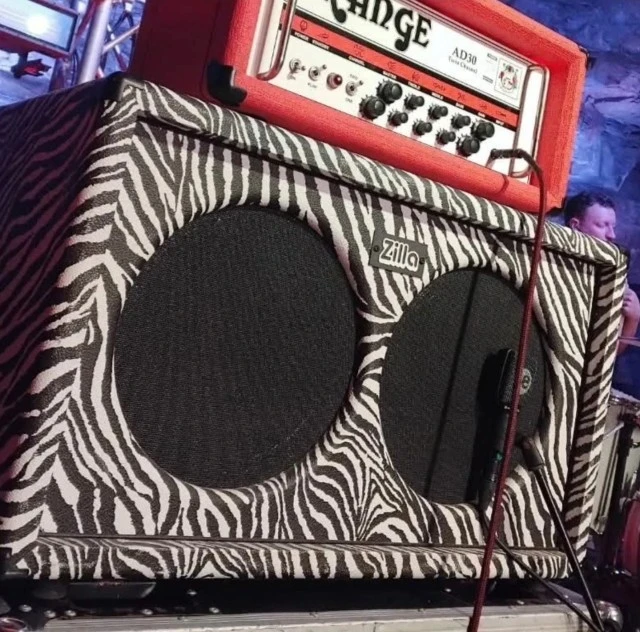 Zilla Fatboy 2x12 Custom order Zebra Tolex, custom front panel, Celestion Vintag
