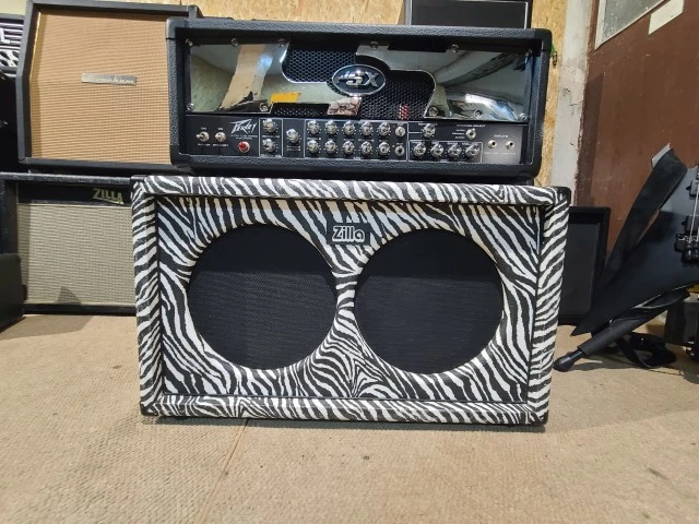 Zilla Fatboy 2x12 Custom order Zebra Tolex, custom front panel, Celestion Vintag