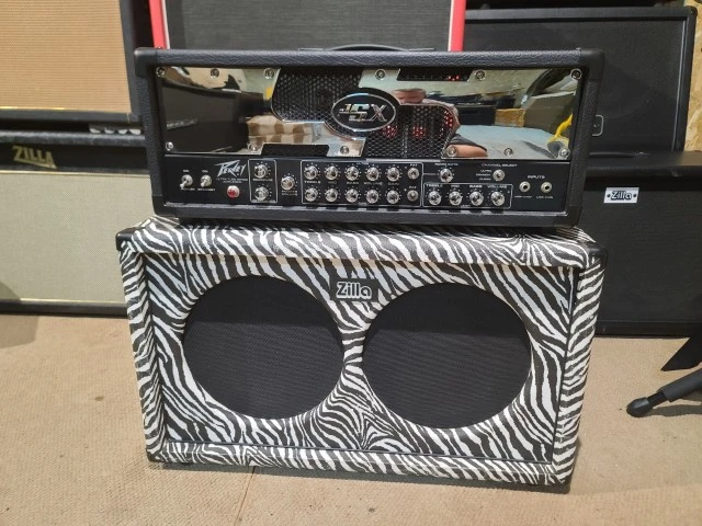 Zilla Fatboy 2x12 Custom order Zebra Tolex, custom front panel, Celestion Vintag