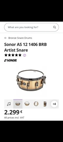 Sonor Artist Bell Bronze Snare 6 x 14