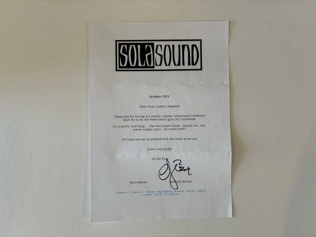 Solasound Colorsound Overdriver