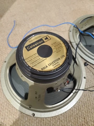 Ζεύγος Rola Celestion G12S Blackback 20W – Δεκαετία ’70 – Αυθεντικοί κώνοι 1777