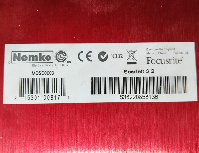 Focusrite Scarlett 2i2 2nd Gen