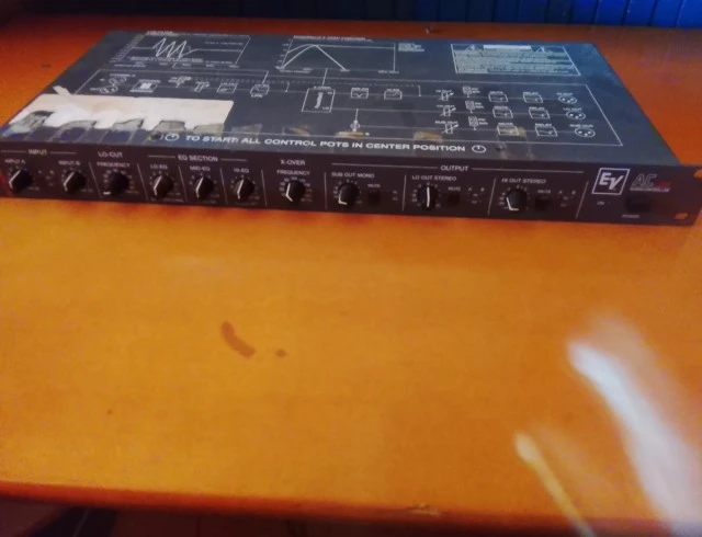 A set of peavy subs plus amp , audio controller and Martin lighting equipment . 