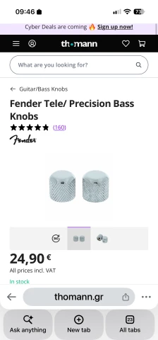 Fender Tele Precision Bass Knobs