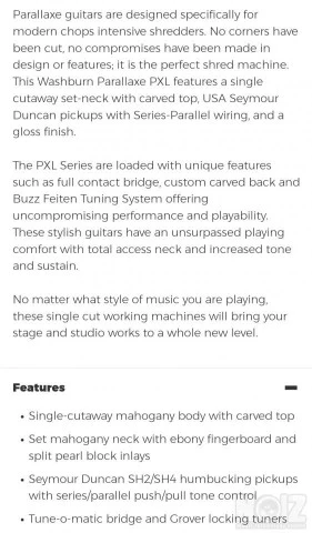 Washburn parallaxe pxl20