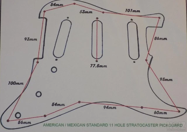 Plexiglass SSS Strato pickguards