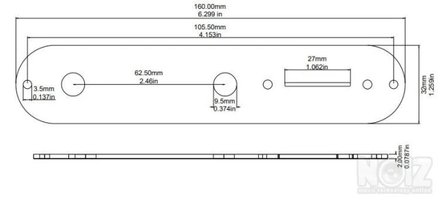 Stainless steel Telecaster control plate