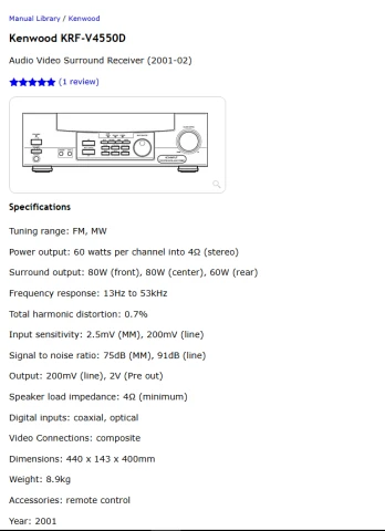 Kenwood KRF-V4550D