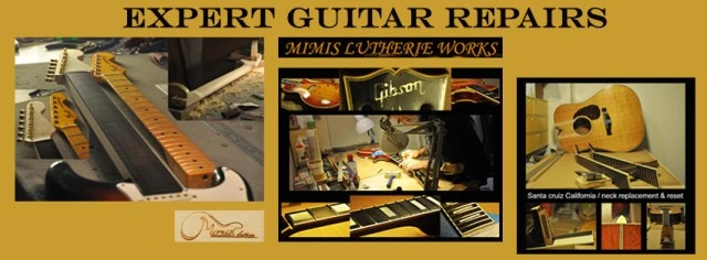 "Expert guitar repairs" Mimis service. 